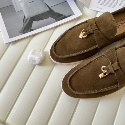 Loro Piana the iconic Summer Charms Walk Loafers for Unisex (Male and Female) Olive Green Colour Pre Order