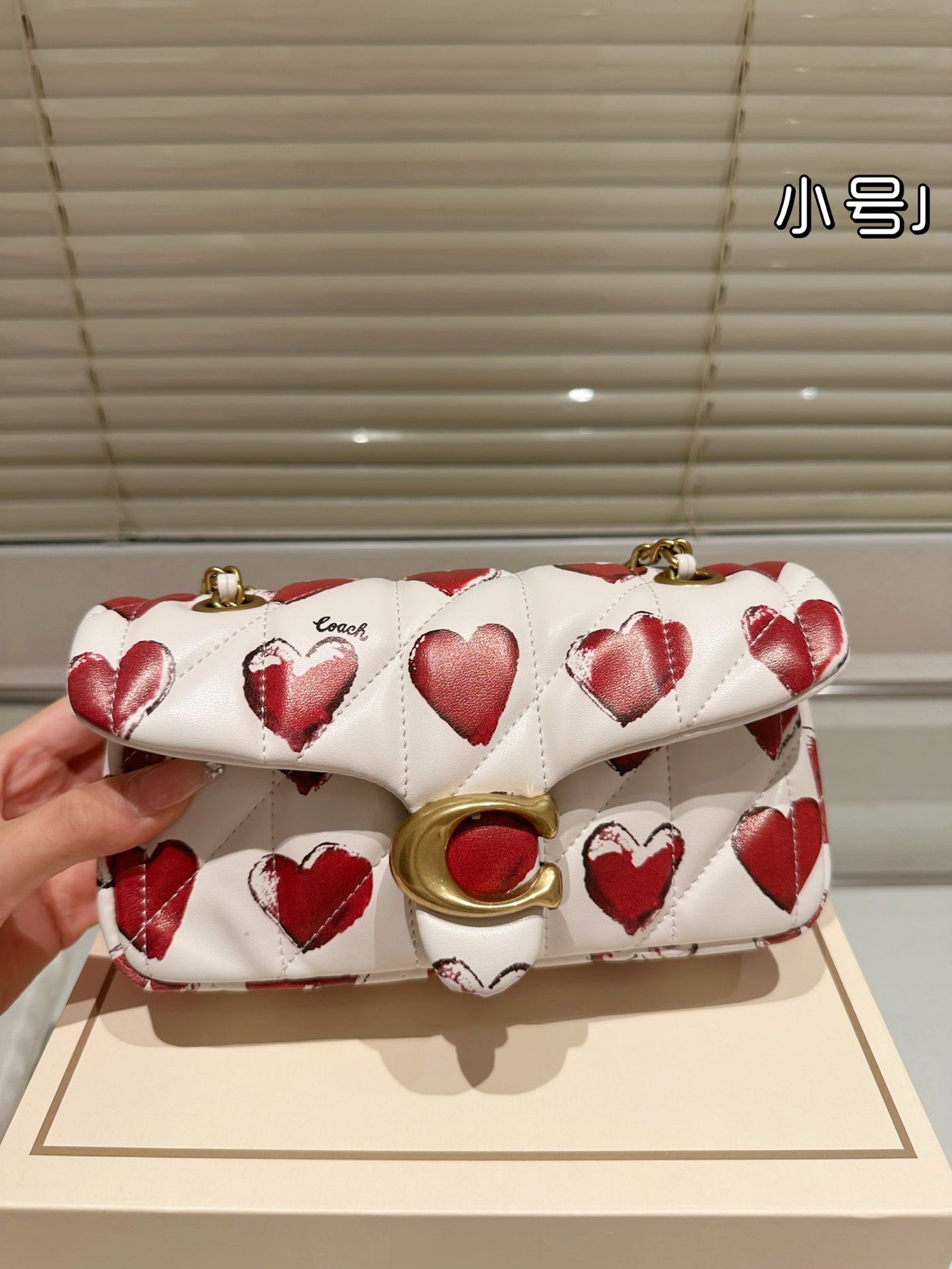 Luxury Brand Co-ach Tabby 20 Quilted with Heart Prints Shoulder Bag (Pre Order)