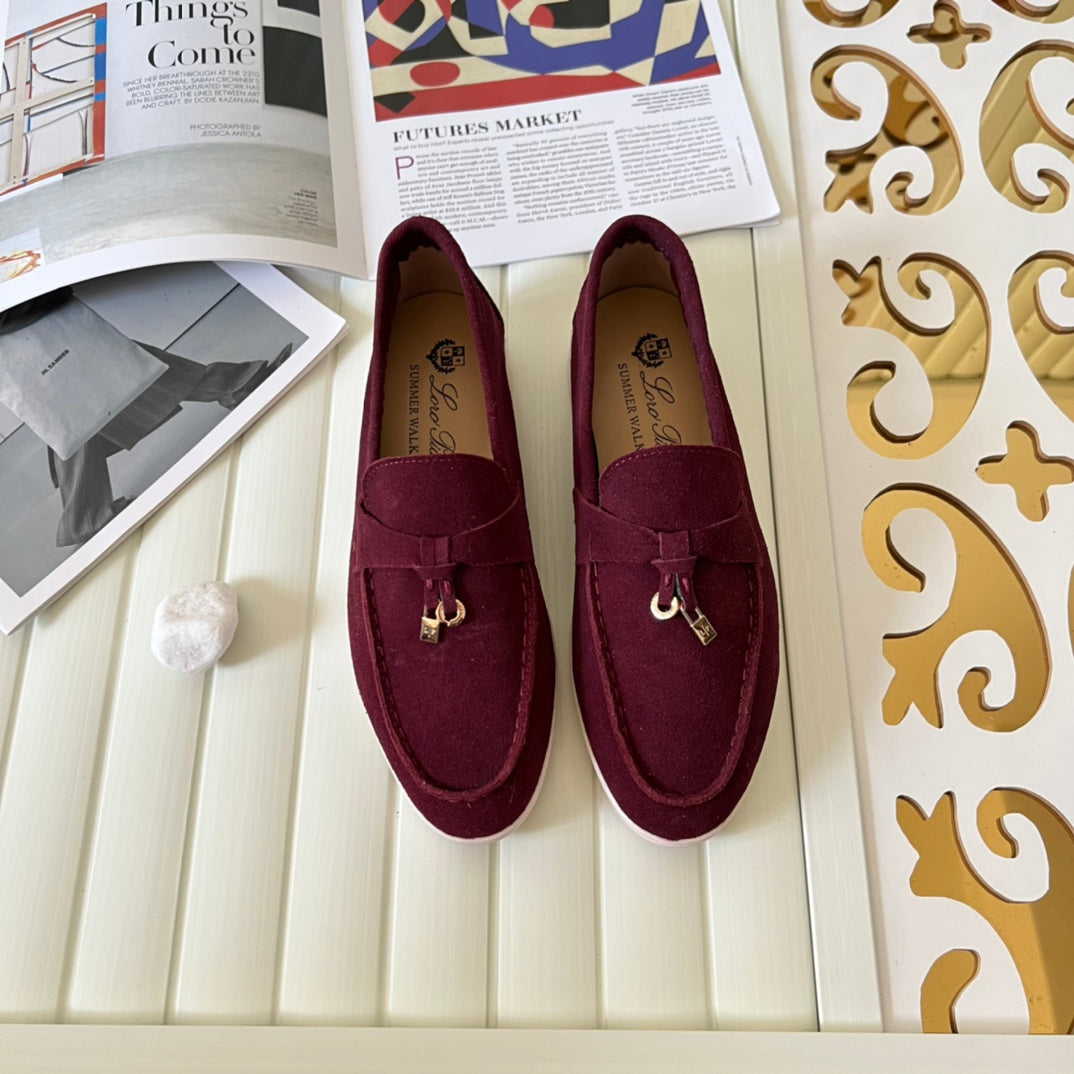 Loro Piana the iconic Summer Charms Walk Loafers for Unisex (Male and Female) Bright Amaranth Colour Pre Order