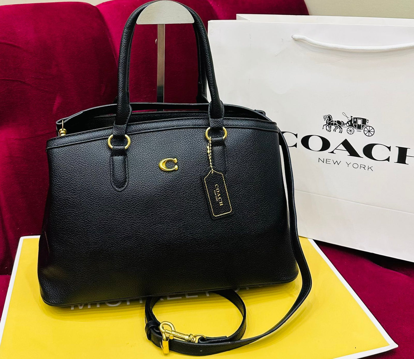 Coach Legacy Medium Pebbled Leather Carryall 28 Black