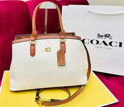 Coach Legacy Medium Pebbled Leather Carryall 28 White