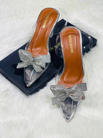 Manolo Blahnik Transparent Heels Silver