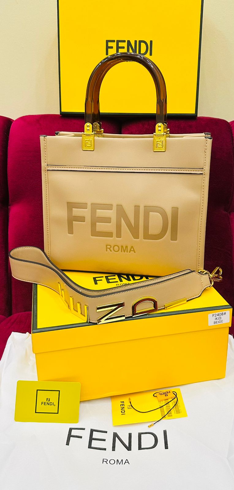 Fendi Sunshine Bag Medium Size Beige