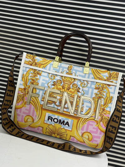 Fendi Fendace Sunshine Tote Bag Light blue