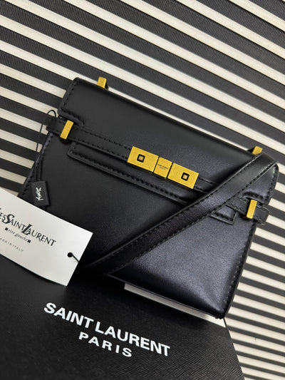 YVES SAINT LAURENT YSL MINI MANHATTAN IN BOX Black