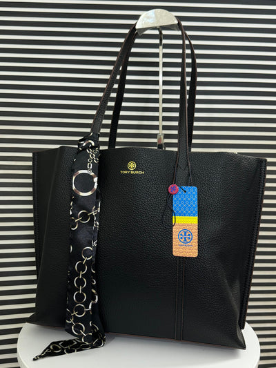 Tory Burch Perry Triple-Compartment Tote Bag Black