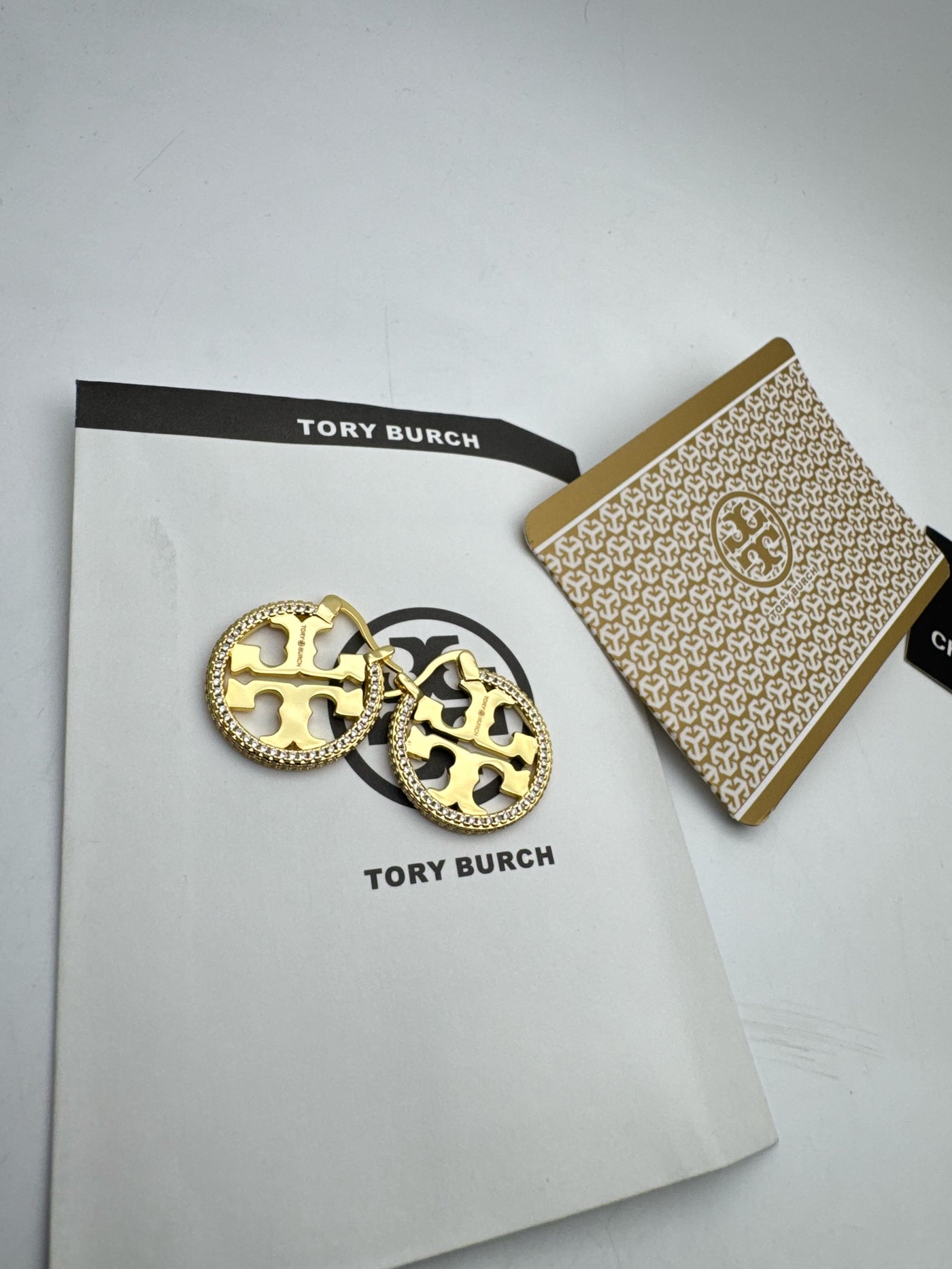 TORY BURCH Miller Pavé Hoop Earrings