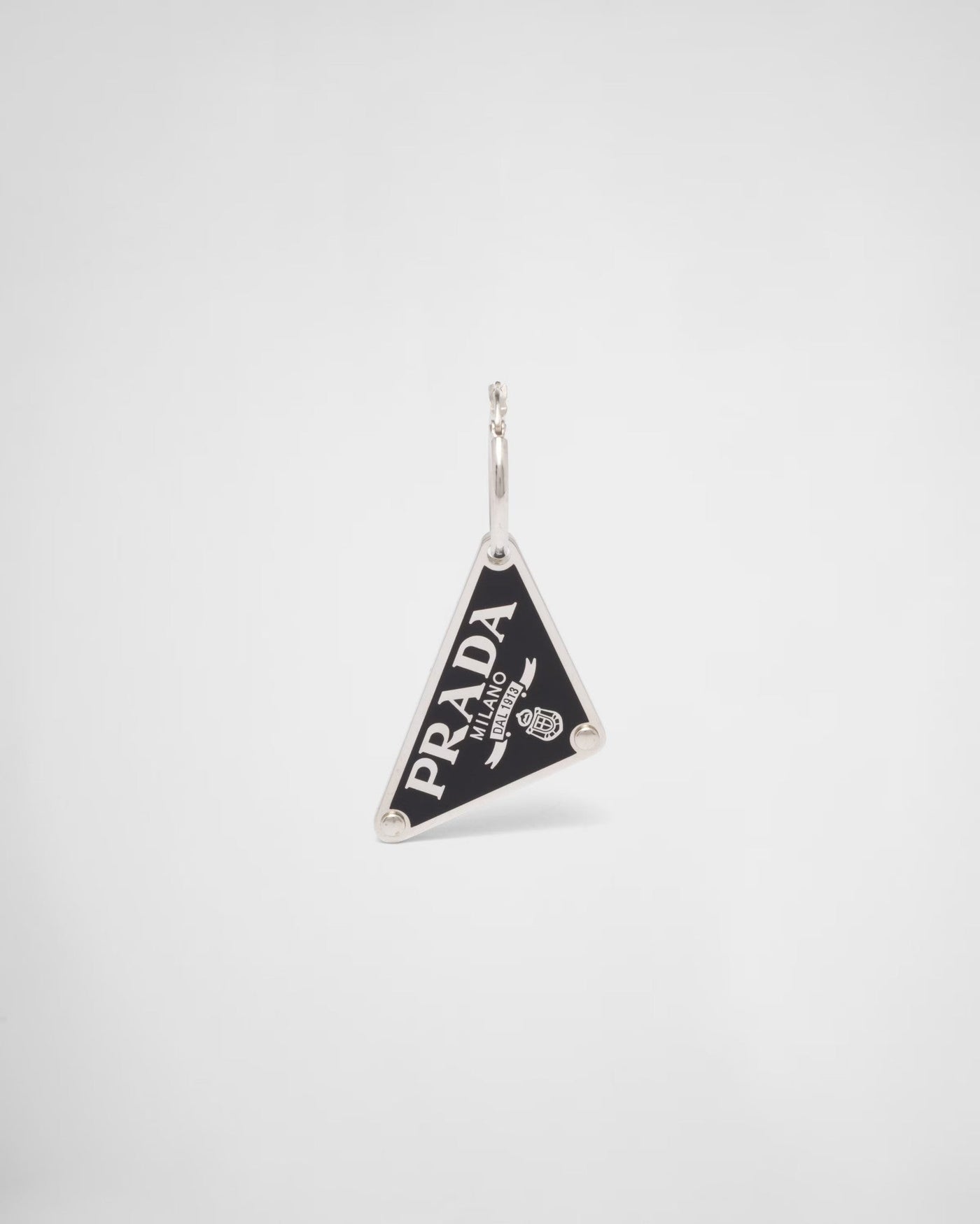 Prada Symbole Triangle Pendant right earring