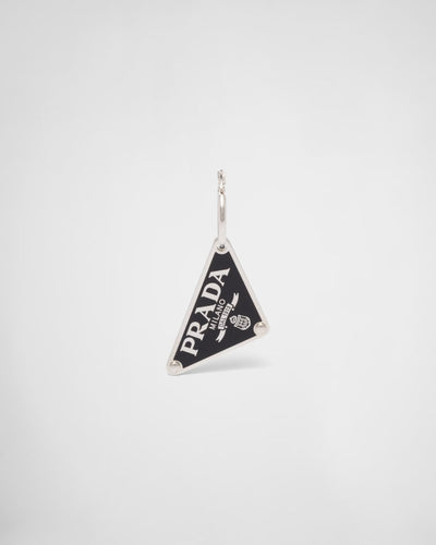 Prada Symbole Triangle Pendant right earring