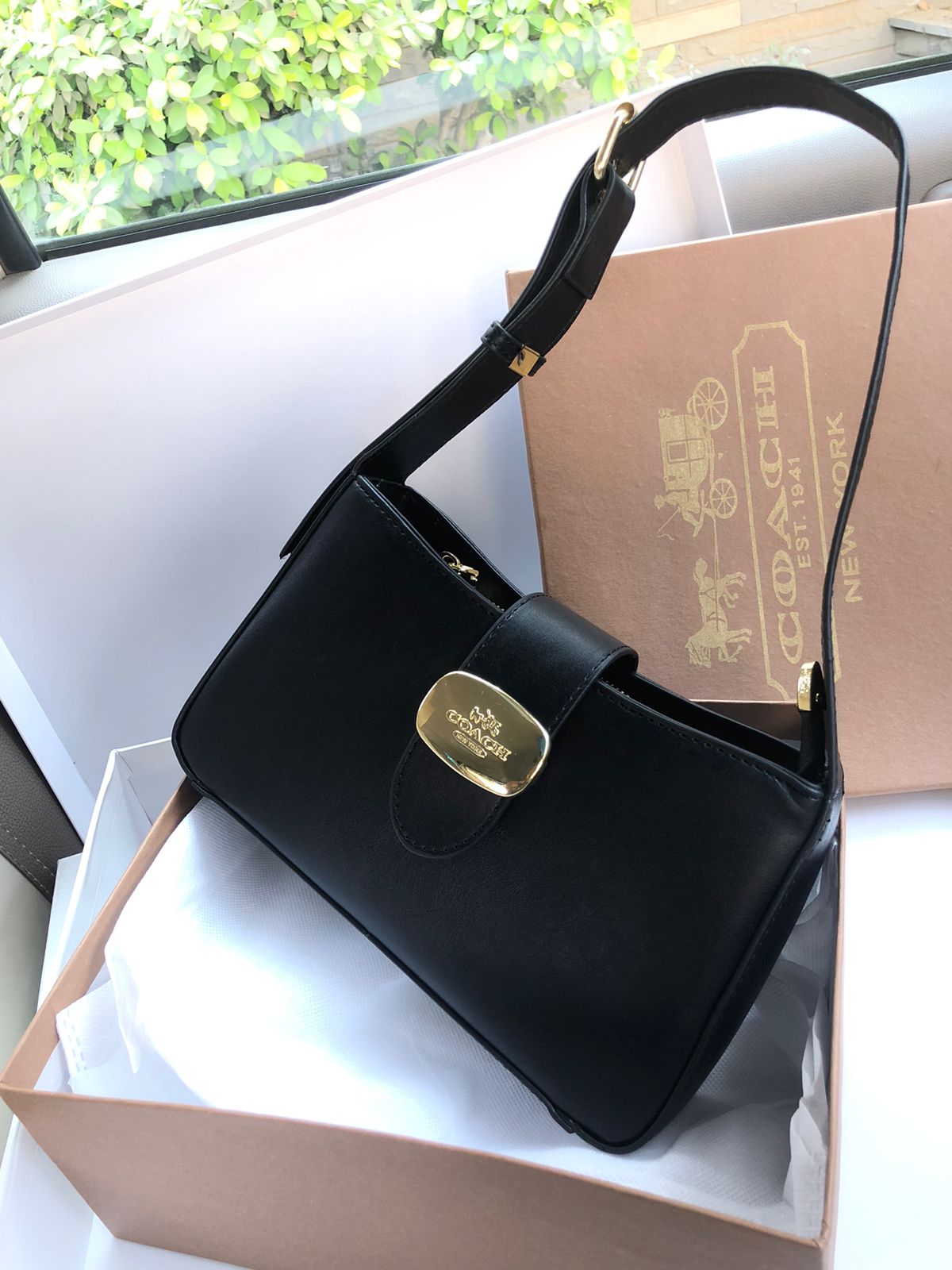 Coach Eliza Shoulder Bag in Signature Canvas Black