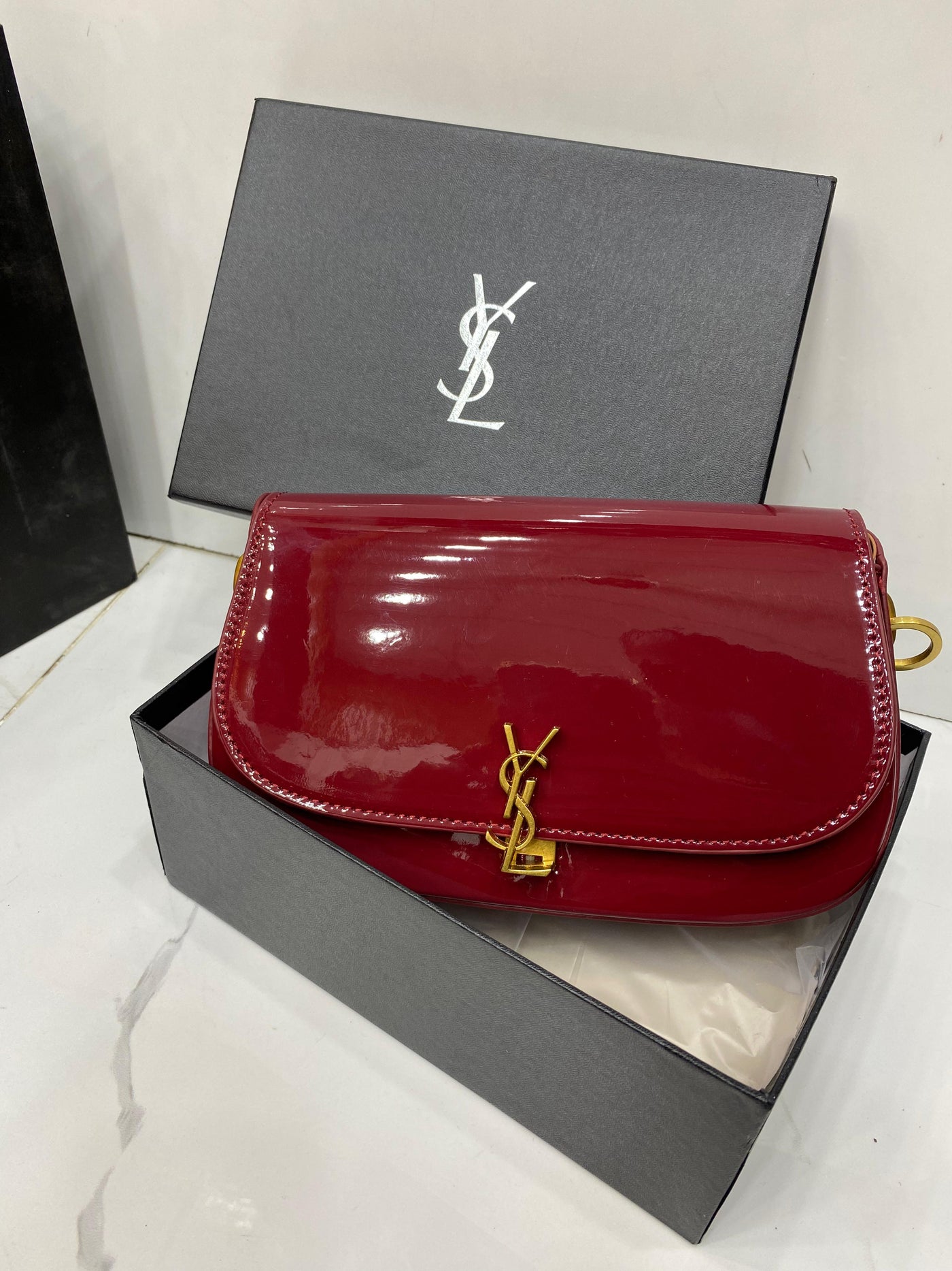 Yves Saint Laurent YSL Envelope Bag Red