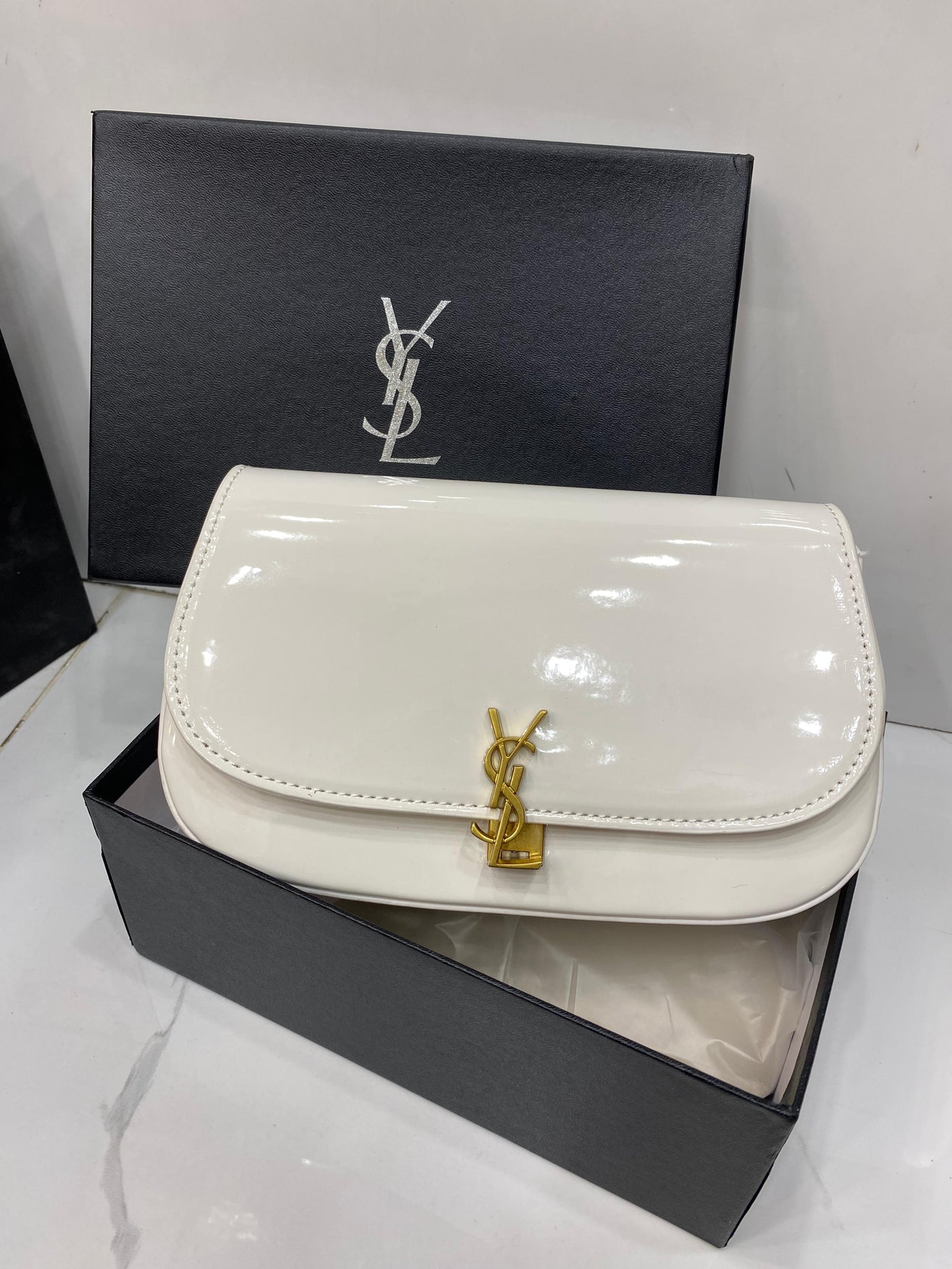 Yves Saint Laurent YSL Envelope Bag White