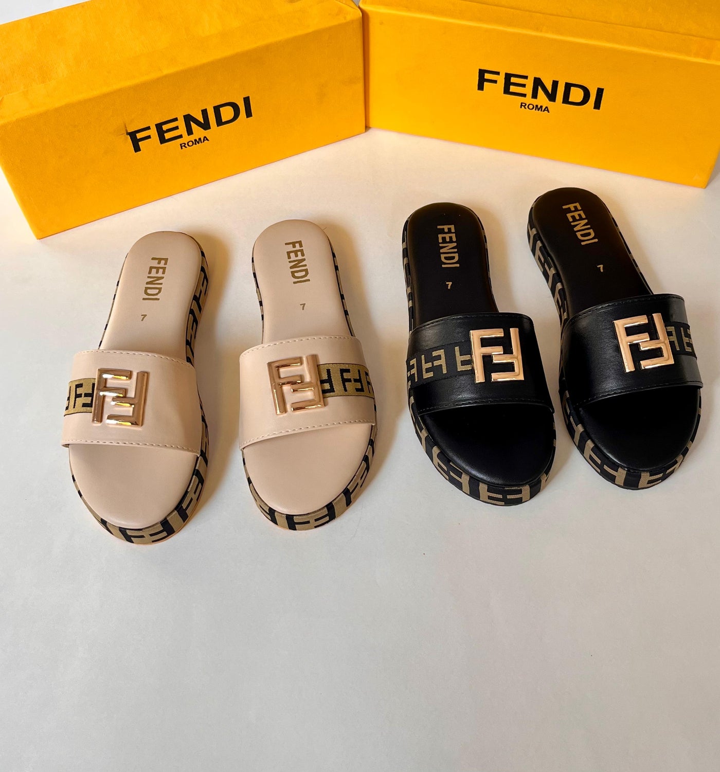 Fendi 1 inch's thick slide Wedge