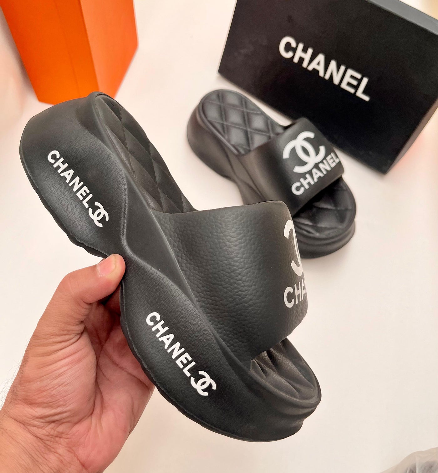 Chanel Imported Platform Slippers