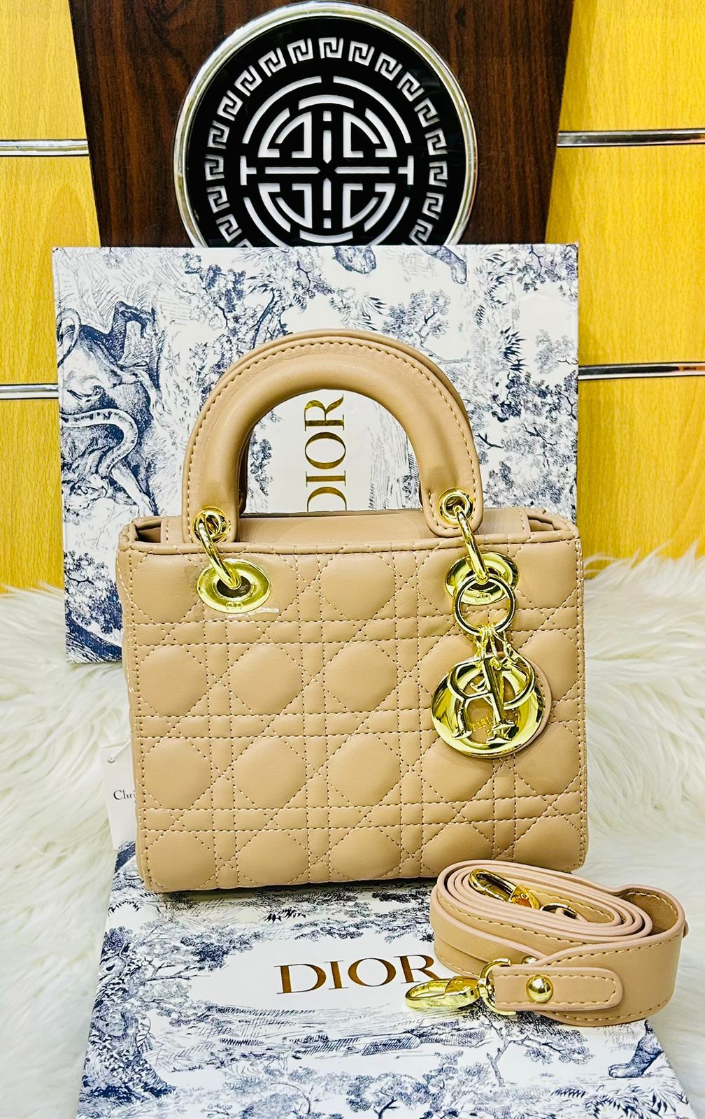 Christian Dior CD Lady bag Beige