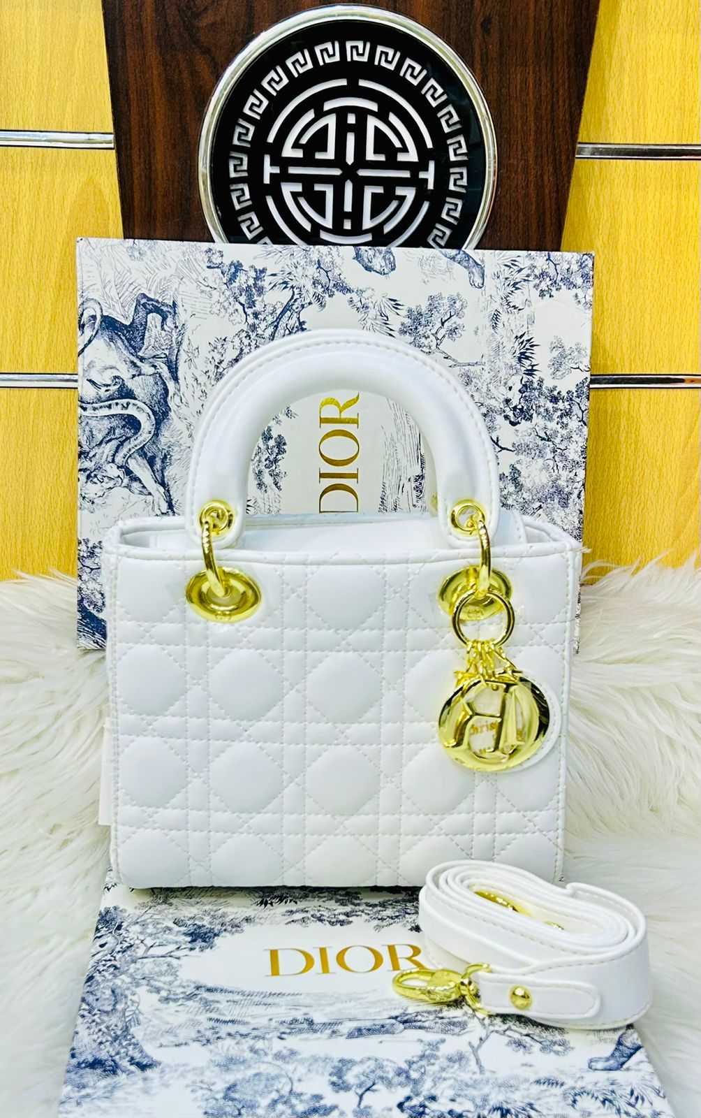 Christian Dior CD Lady bag White