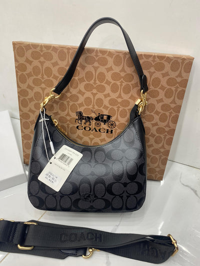 Coach Teri Shoulder Bag in Signature Canvas Black