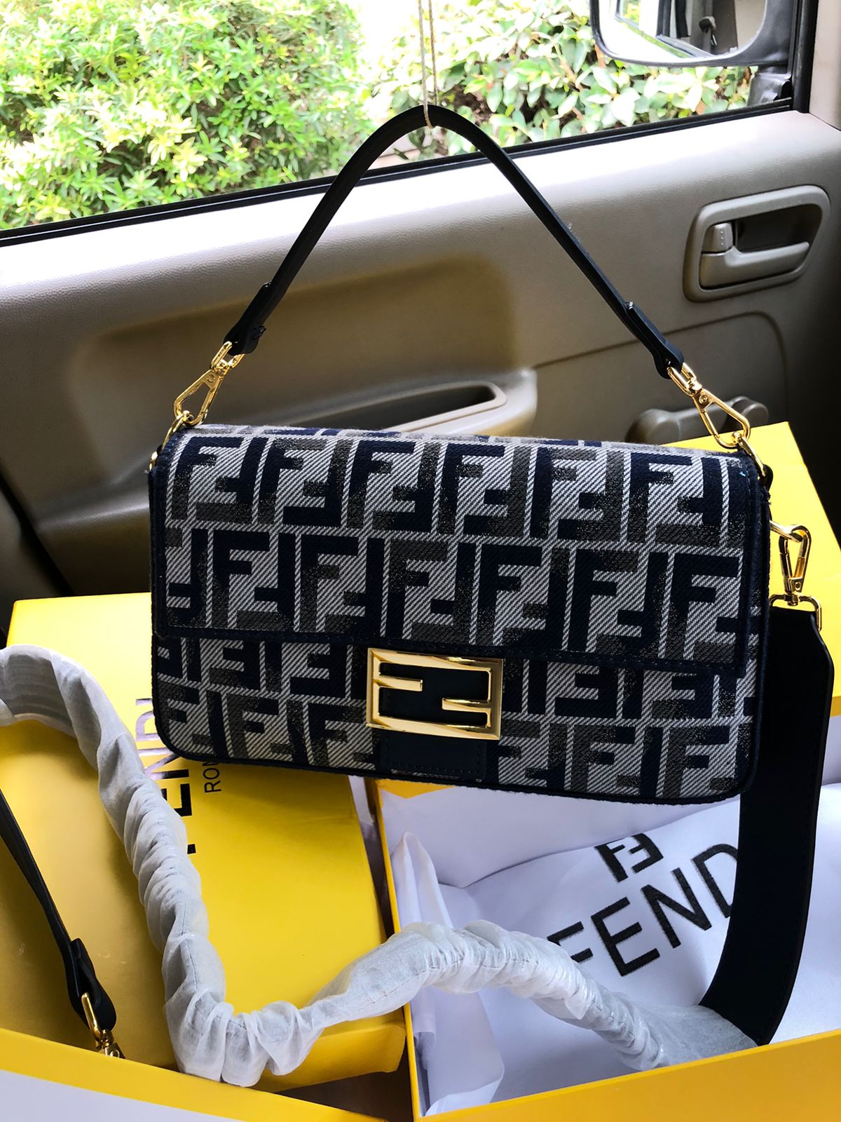 Fendi Baguette Bag Medium Size Grey
