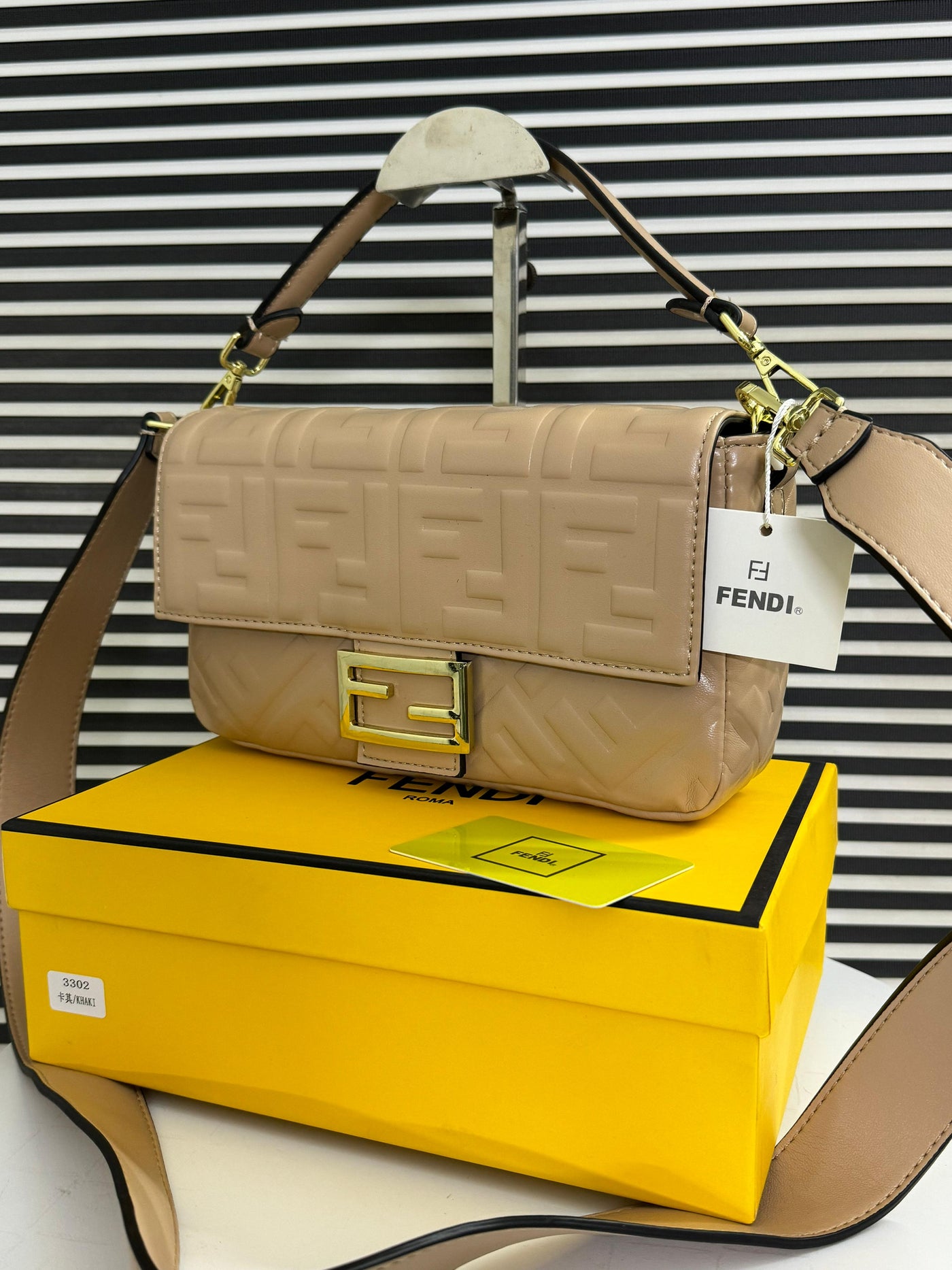 Fendi Baguette with Brand Box Beige