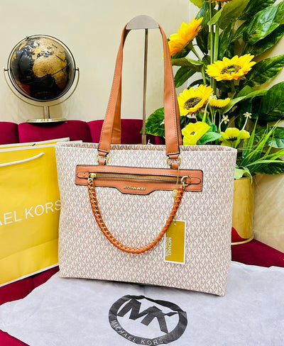 Michael Kors MK Slater Tote Bag Beige