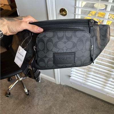 COACH X JEAN MICHEL BASQUIAT TRACK BELT BAG IN SIGNATURE CANVAS Gray