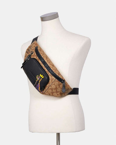 COACH X JEAN MICHEL BASQUIAT TRACK BELT BAG IN SIGNATURE CANVAS