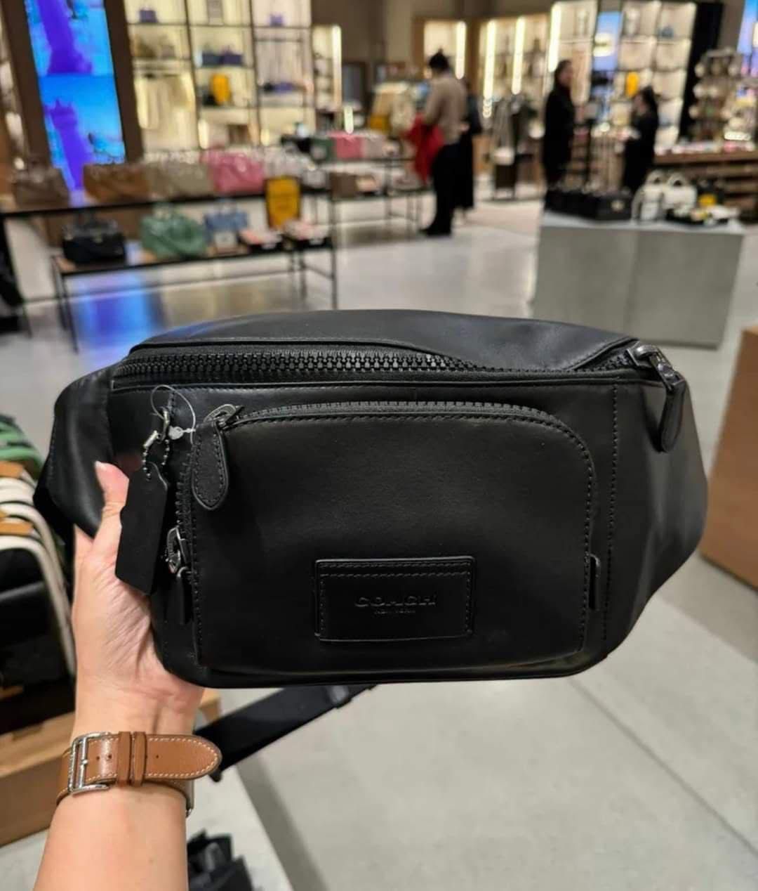 COACH X JEAN MICHEL BASQUIAT TRACK BELT BAG IN SIGNATURE CANVAS Black