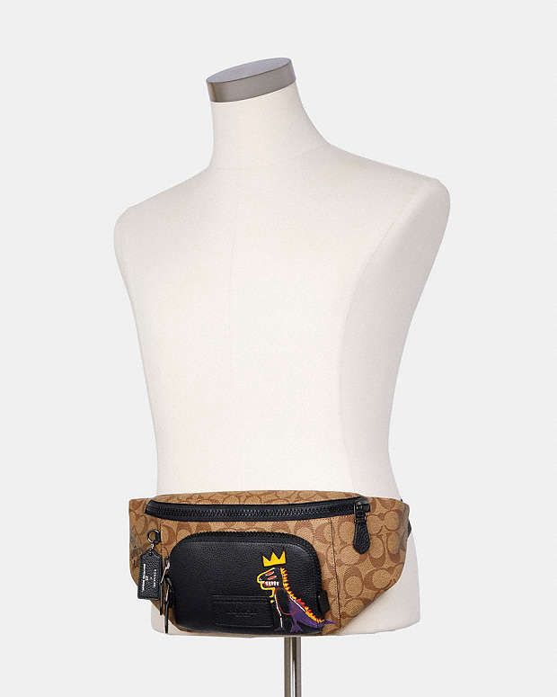 COACH X JEAN MICHEL BASQUIAT TRACK BELT BAG IN SIGNATURE CANVAS