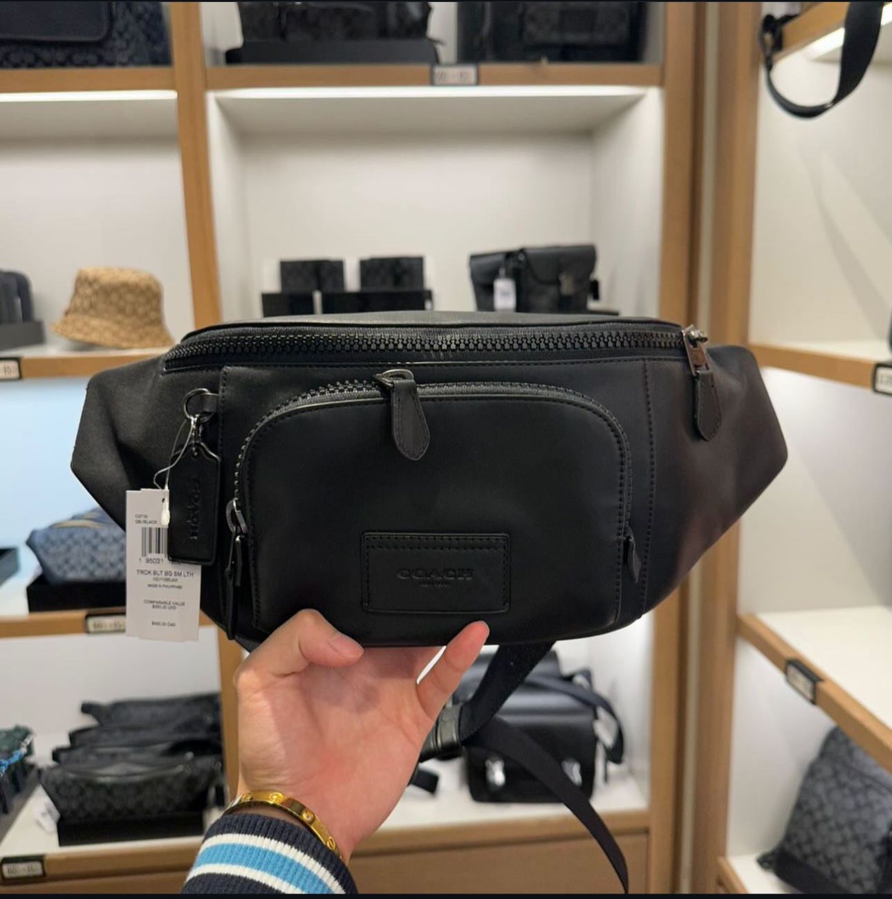 COACH X JEAN MICHEL BASQUIAT TRACK BELT BAG IN SIGNATURE CANVAS