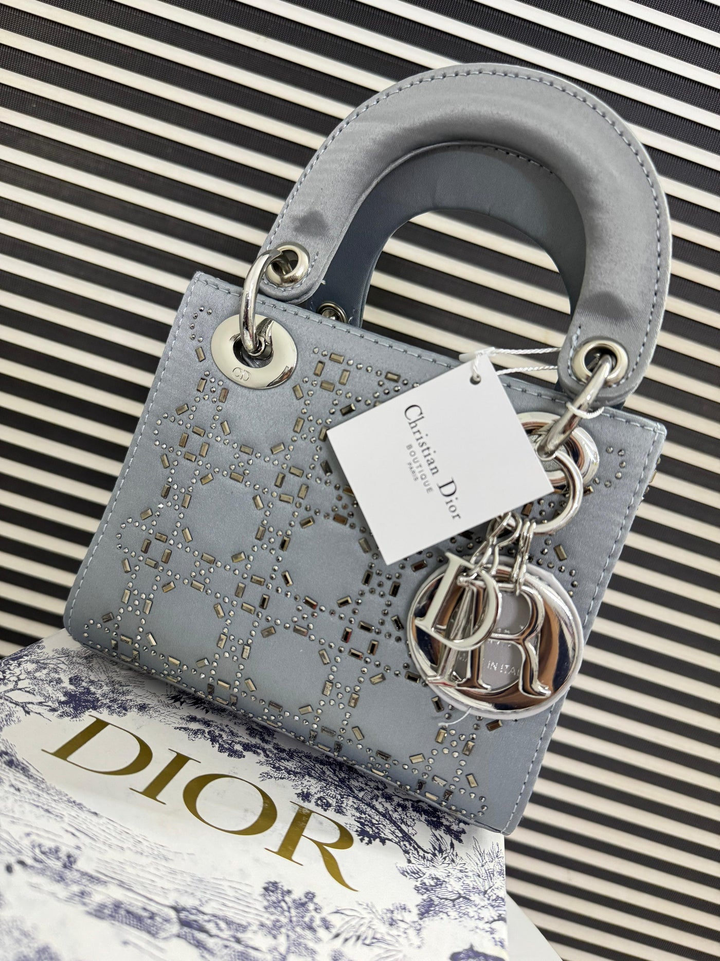 Christian Dior CD Mini Stone Lady Dior Bag Gray