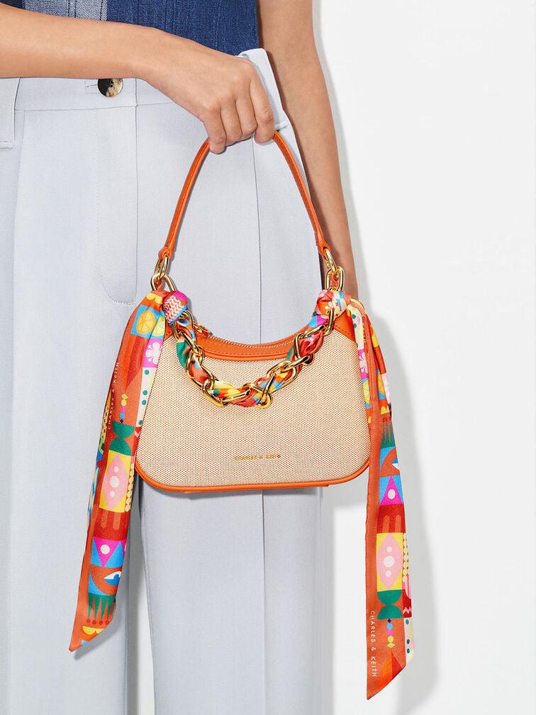 Charles Keith CK Alcott Scarf Handle Canvas Bag