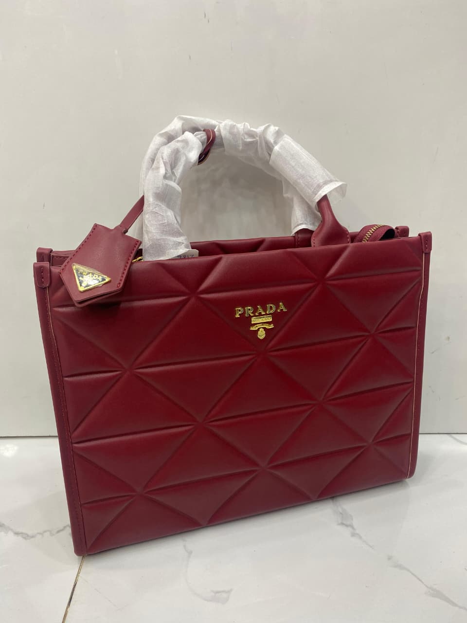 Prada Symbole Tote Bag Red