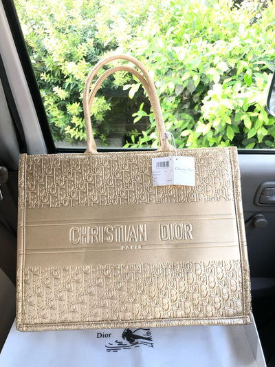 Christian Dior CD Book Tote bag Gold