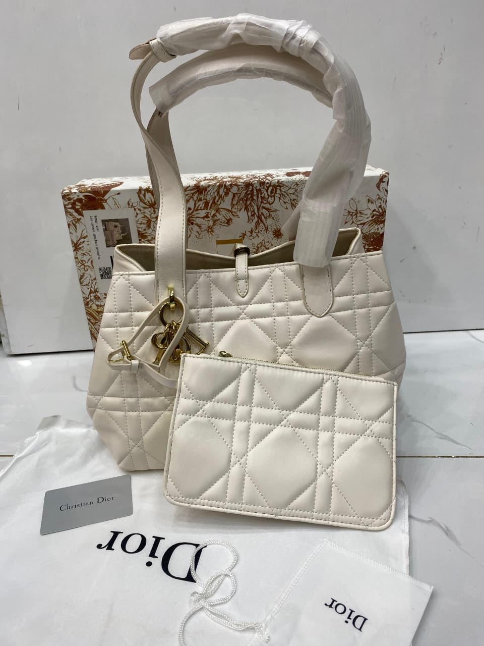 Christian Dior CD Toujours Bag White