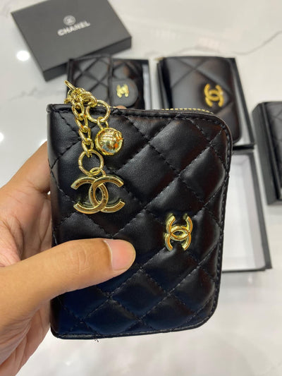 Famous Brand CC Cha nel Small Leather Wallet for Men and Women