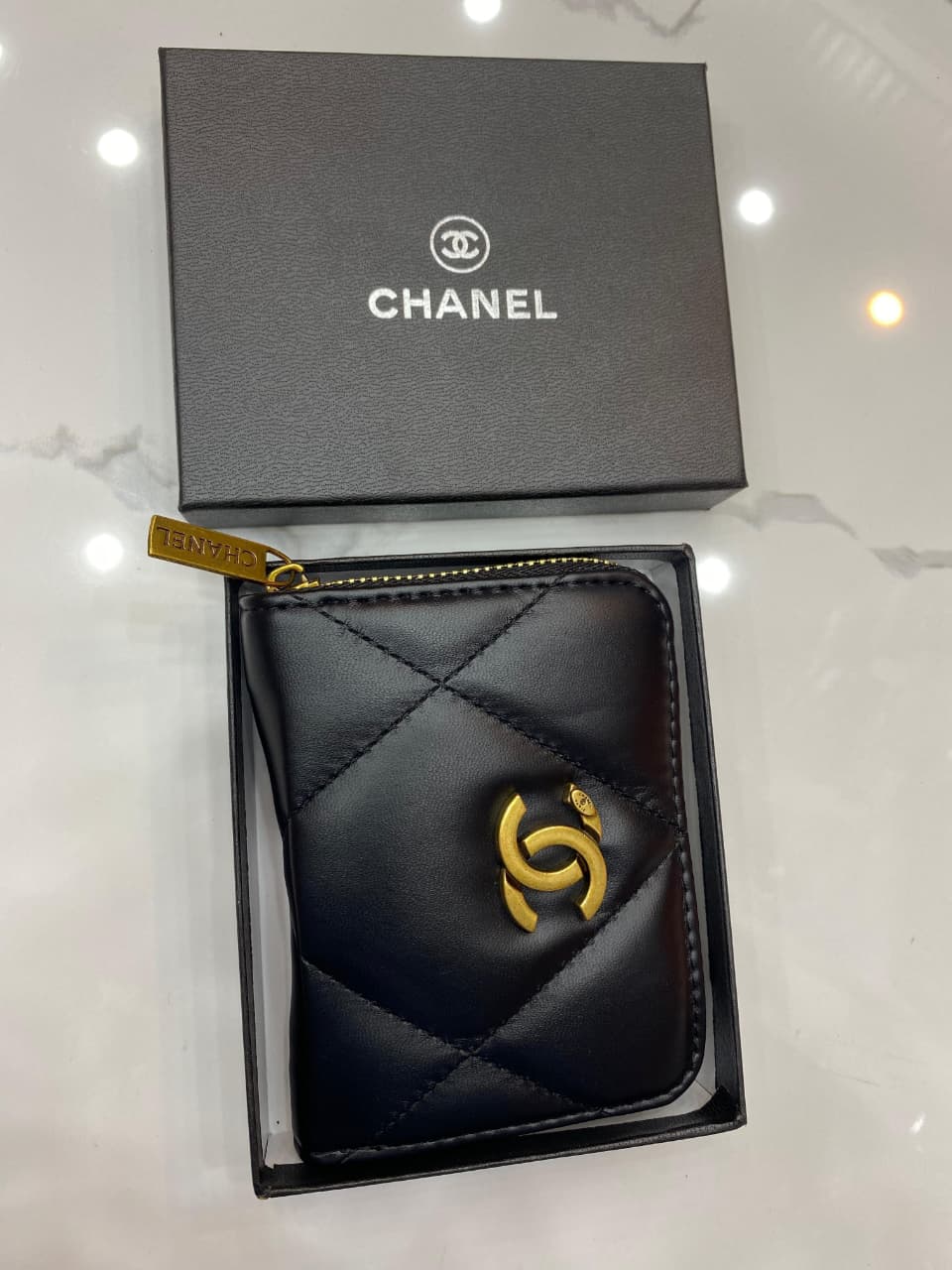 Famous Brand CC Cha nel Small Leather Wallet for Men and Women