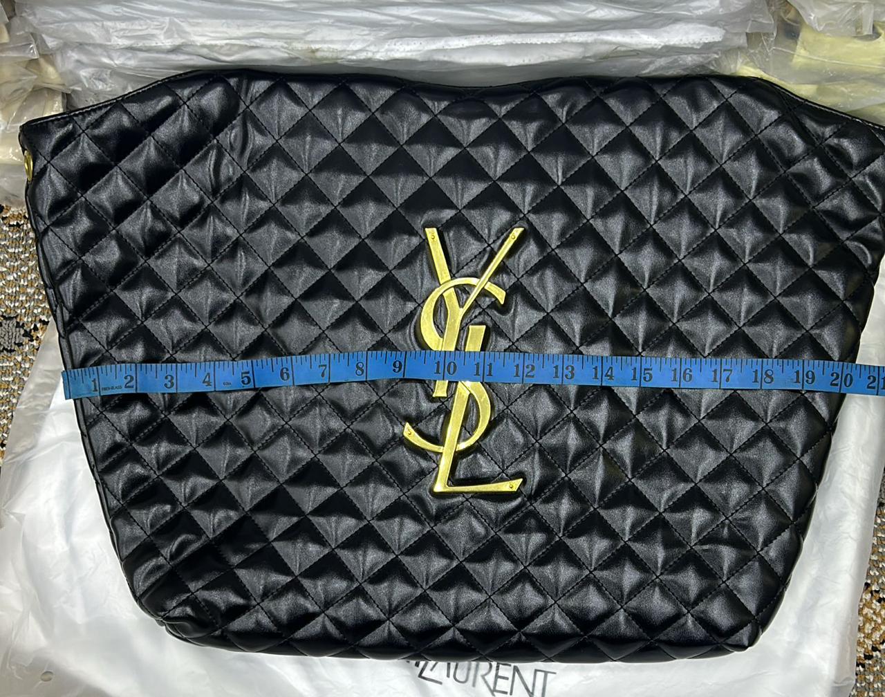 Famous Brand Y-S-L Y-ves Sa-int Lau-rent icare Black Quilted Maxi Big Size Tote bag for Women