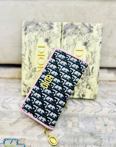 Fashion Brand CD Chris-tian Di0or Embroidery Wallet for Women