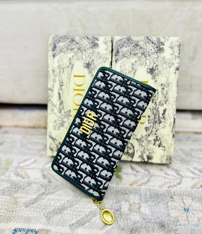 Fashion Brand CD Chris-tian Di0or Embroidery Wallet for Women