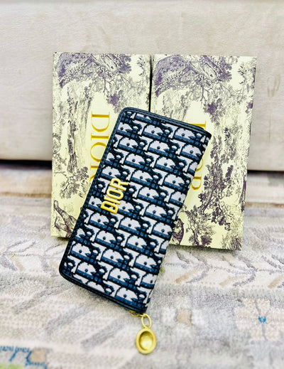 Fashion Brand CD Chris-tian Di0or Embroidery Wallet for Women
