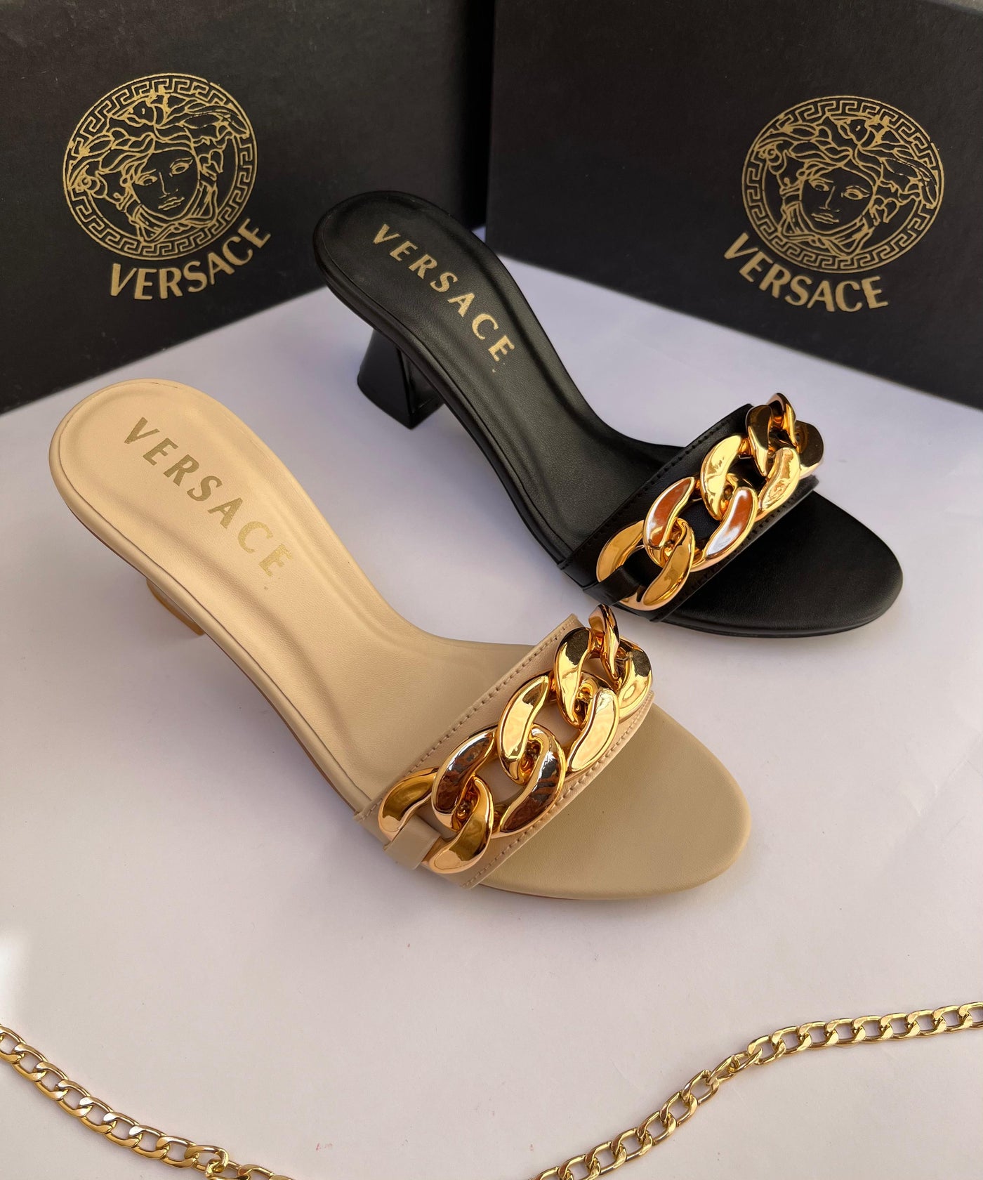 Luxury Brand Ver-sace Sandal Heel for Women