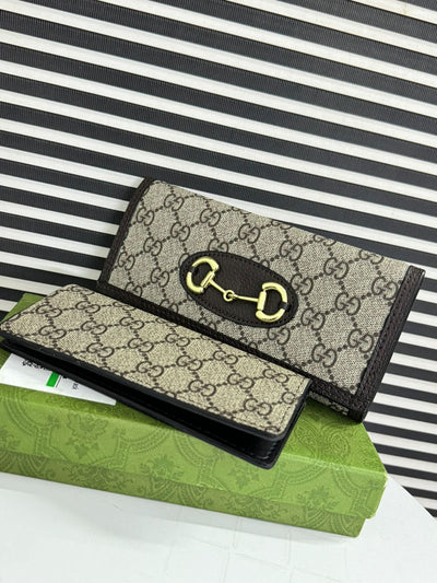 Famous GG Gu-cci Horsebit 2pcs Wallet for Women