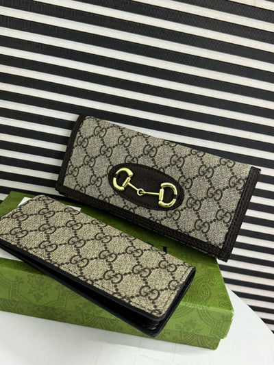 Famous GG Gu-cci Horsebit 2pcs Wallet for Women