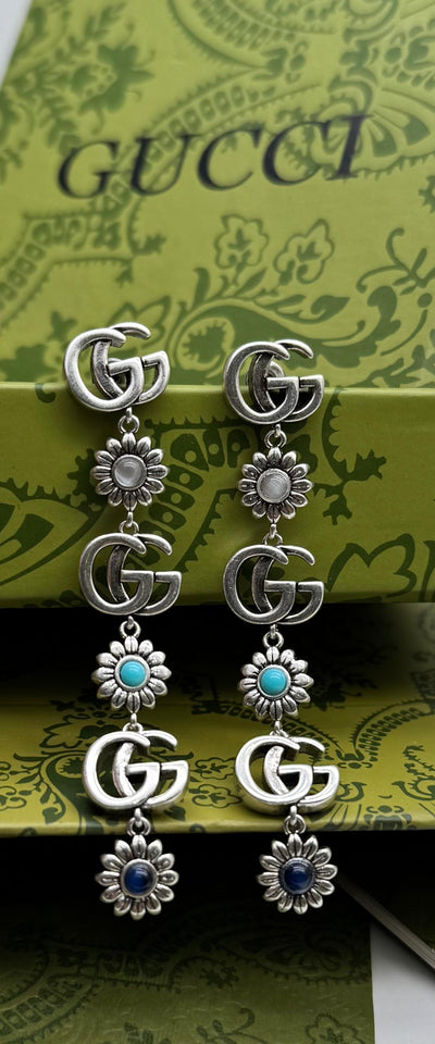 Designer GG Gu-cci Flower Earrings for Women