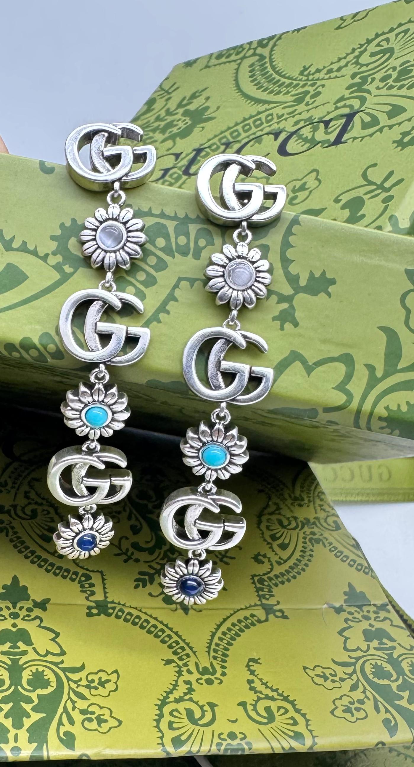 Designer GG Gu-cci Flower Earrings for Women