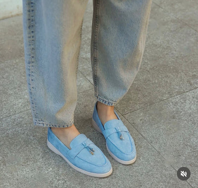 Lro Piana Light Blue Shoes for Women