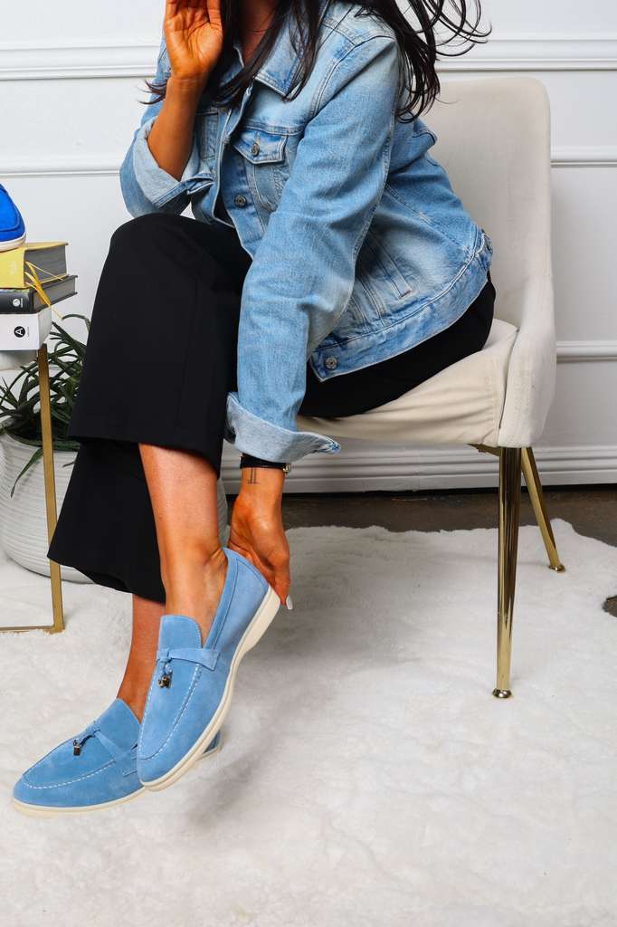 Lro Piana Light Blue Shoes for Women