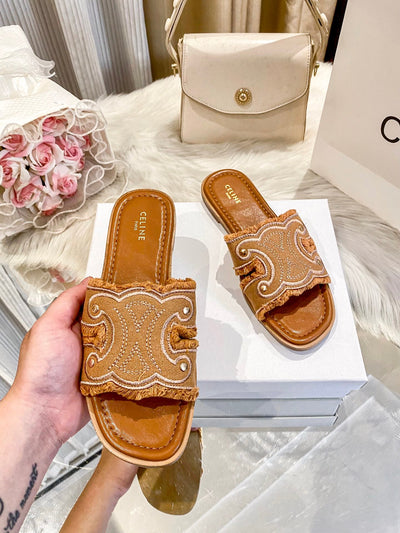 Designer Brand Cel-ine Imported Slide Slippers for Women