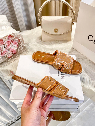 Designer Brand Cel-ine Imported Slide Slippers for Women