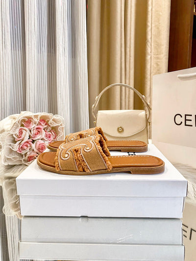 Designer Brand Cel-ine Imported Slide Slippers for Women